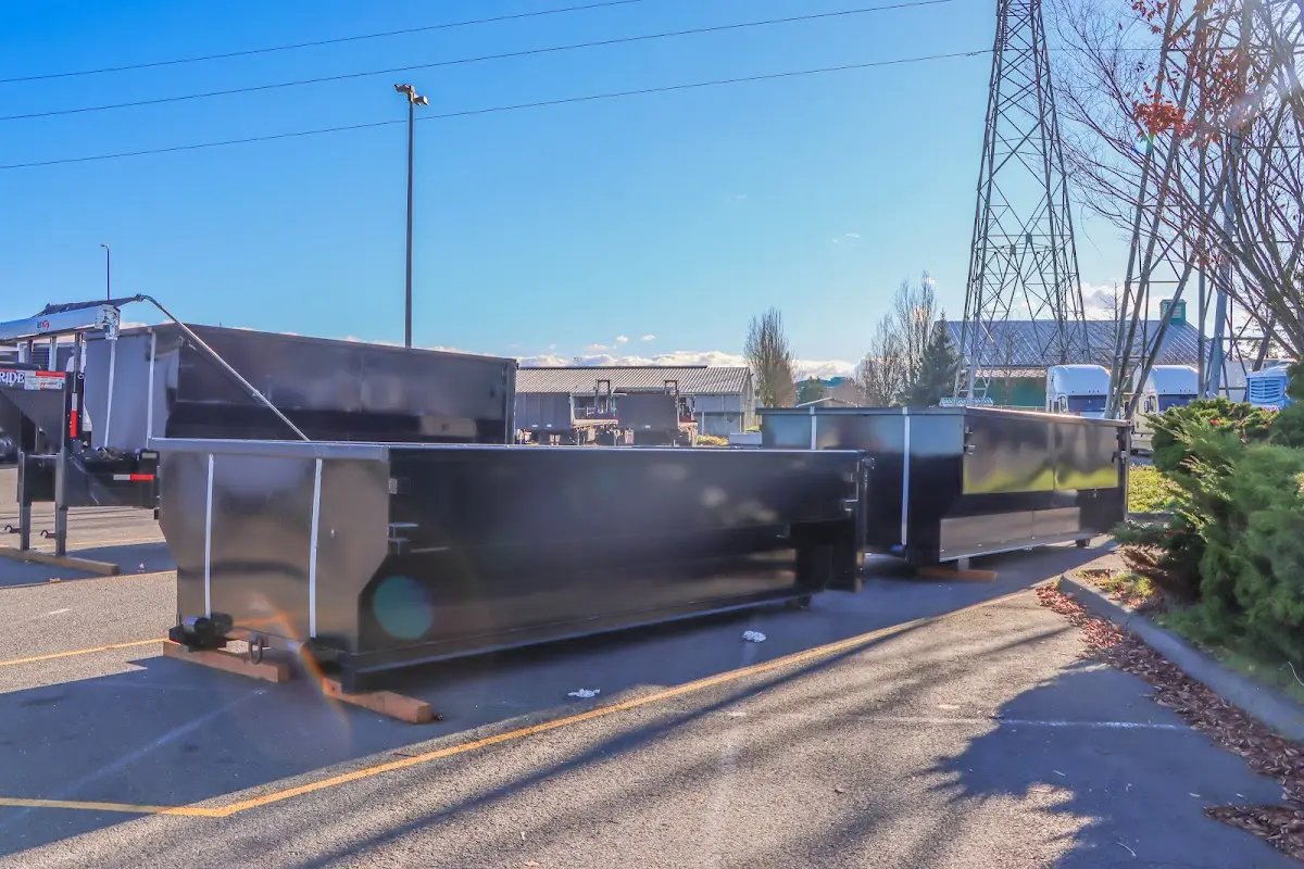 Roll-off dumpster ready for waste disposal at job site for 15 Yard Dumpster Rental in Richfield